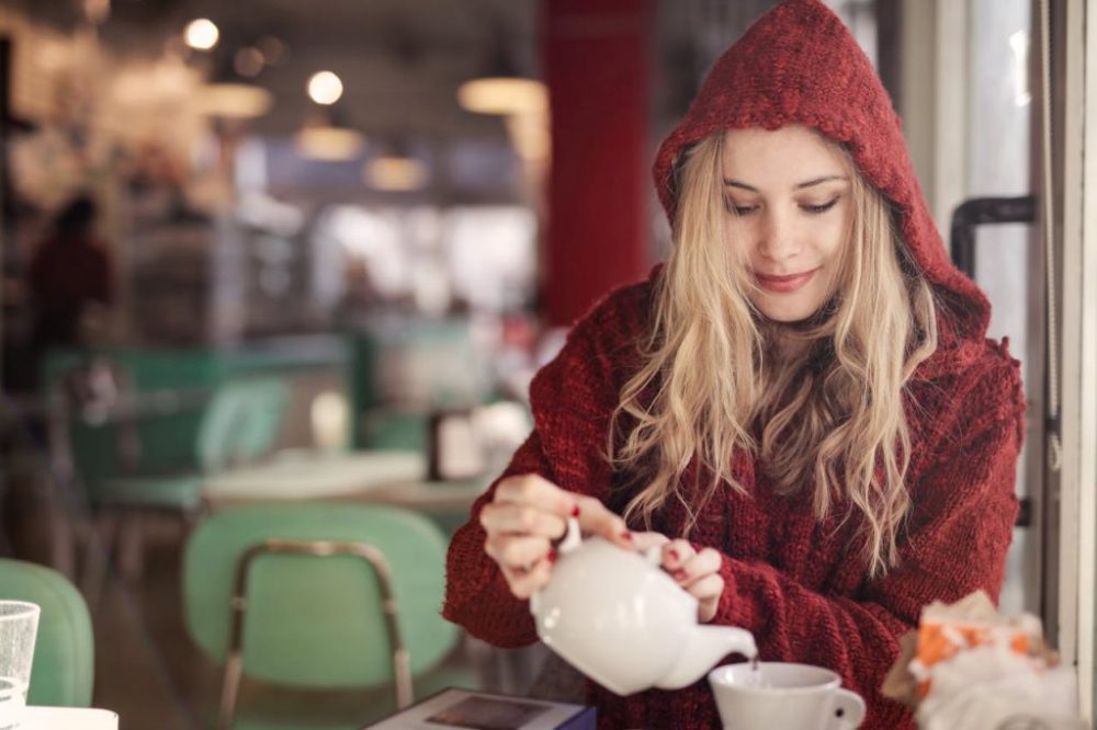 drinking tea and coffee